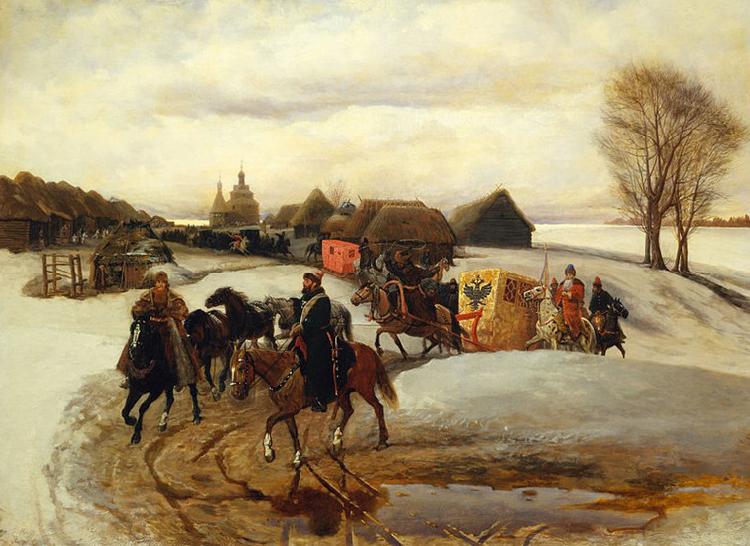 Vyacheslav Schwarz The Spring Pilgrimage of the Tsarina, under Tsar Aleksy Mihailovich oil painting picture